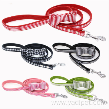 bow pet traction cord solid microfiber dog leash